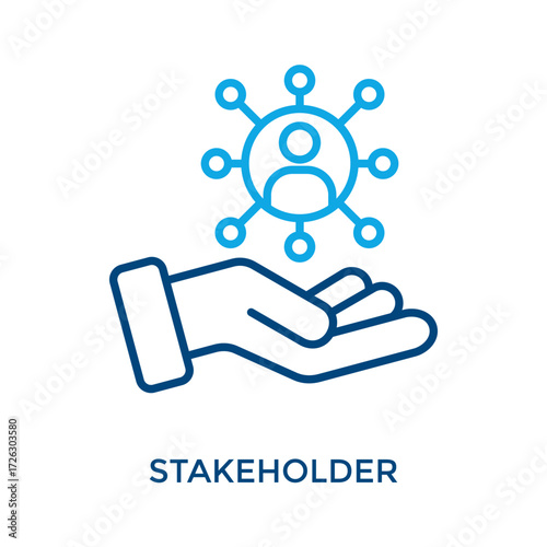 Stakeholder Icon Outline Color Style. Vector Illustration For Graphic Design