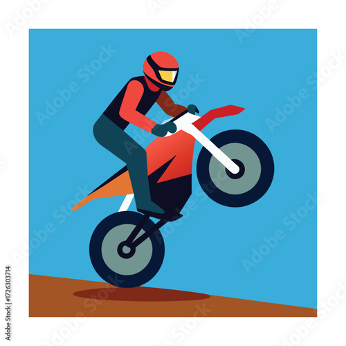 man riding a bike sport vector  motorcycle design icon logo 