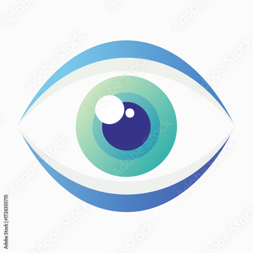 Stylized Eye Illustration: Modern Design Depicting Vision and Perception Clearly