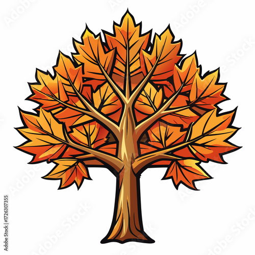 autumn tree vector illustration