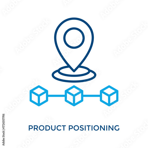 Product Positioning Icon Outline Color Style. Vector Illustration For Graphic Design