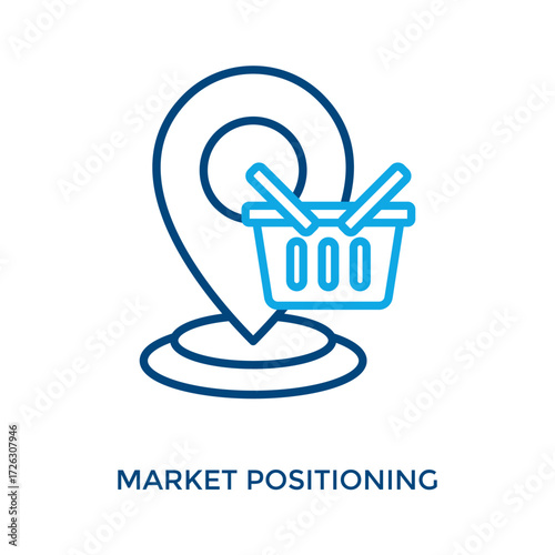 Market Positioning Icon Outline Color Style. Vector Illustration For Graphic Design
