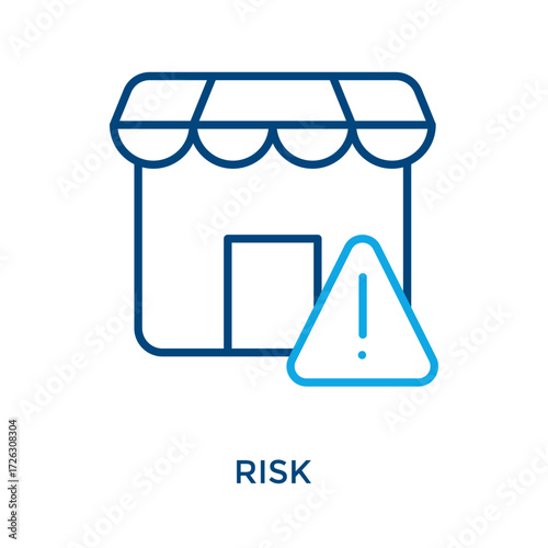 Risk Icon Outline Color Style. Vector Illustration For Graphic Design