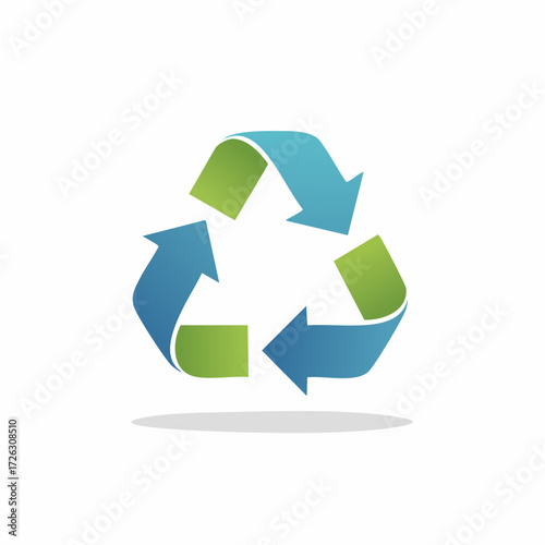 Visual representation of a recycling symbol with a gradient color scheme on a white backdrop