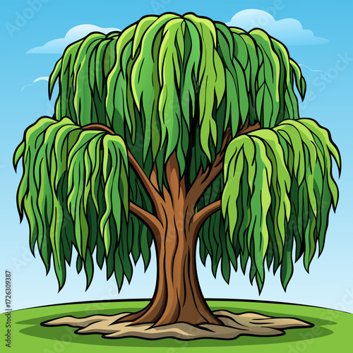 vector illustration of a green tree