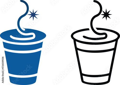 Hot coffee cup vector icon. Paper coffee cup icon isolated on white background. 
