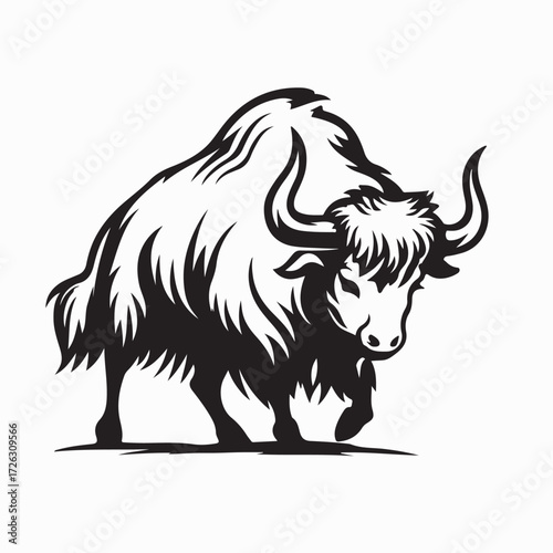 Strong powerful ox animal character mascot logo vector illustration design