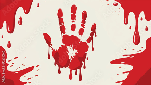 Blood Palm Illustrator Artwork Banner Background Design Template 