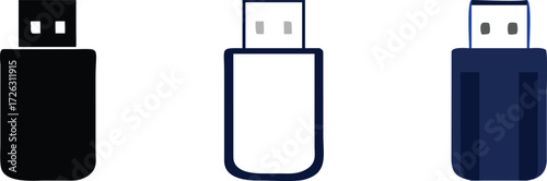 Usb icon logo design. Vector usb flash drive vector icon. Usb icon set. Flash disk sign and symbol. usb charging. 
