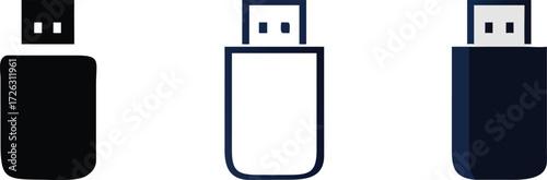 Usb icon logo design. Vector usb flash drive vector icon. Usb icon set. Flash disk sign and symbol. usb charging. 
