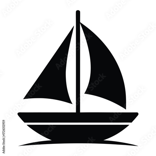 Illustration of a sailboat, a symbol of freedom, adventure, and maritime travel, evoking images of serene seas and nautical exploration