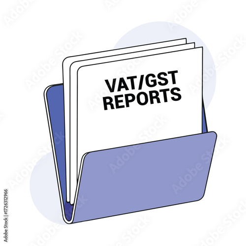 Folder with vat gst reports document for financial and tax compliance vector