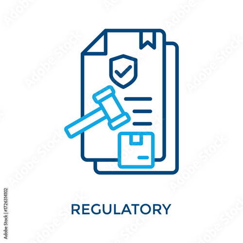 Regulatory Icon Outline Color Style. Vector Illustration For Graphic Design