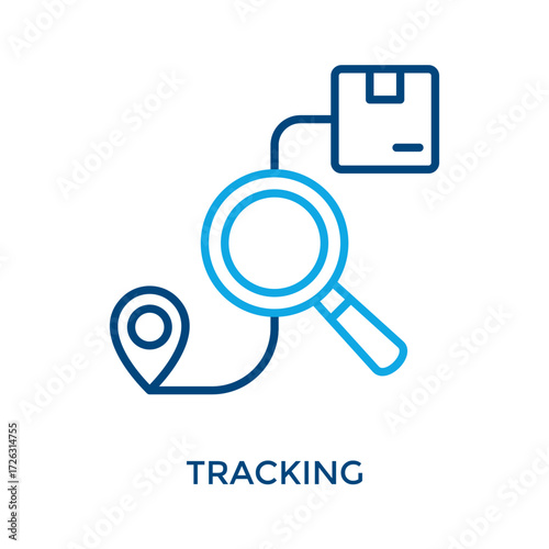 Tracking Icon Outline Color Style. Vector Illustration For Graphic Design