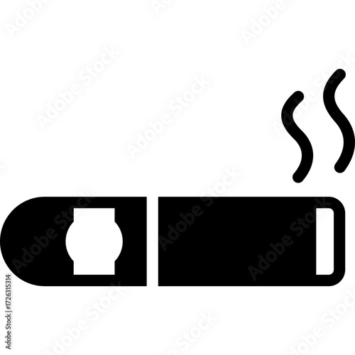 cigar icon illustration design with solid