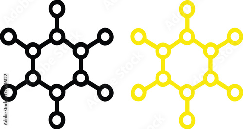 Molecule vector icon for scientific and educational materials 
