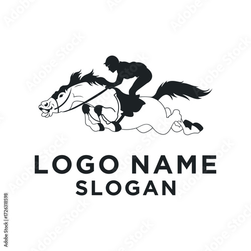 logo of a horse and its jockey racing