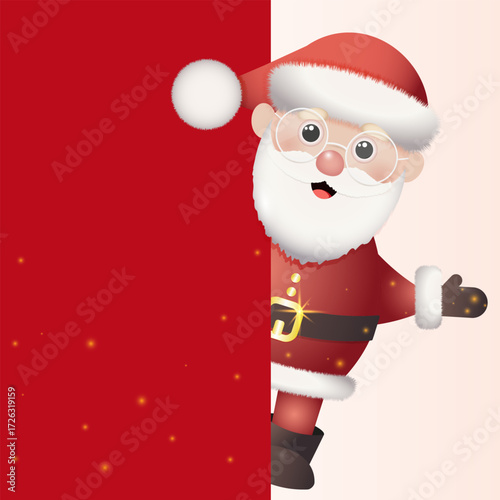 Cheerful digital illustration of Santa Claus in classic red suit, perfect for Christmas and New Year celebrations, festive greetings, holiday events, and creative seasonal designs.