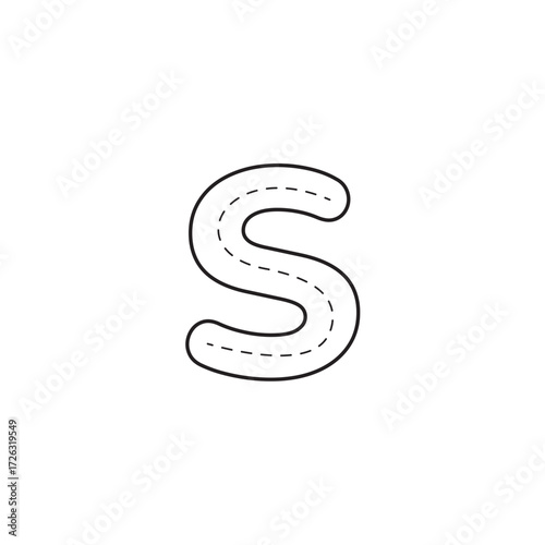 S-Shaped Adventure A Road Letter Illustration for Fun Learning and Creative Design