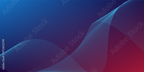 Blue purple red gradient mesh abstract background with wavy blended lines nice for wallpaper or banner