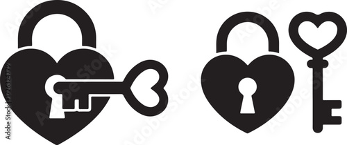 Romantic lock and key illustration of love