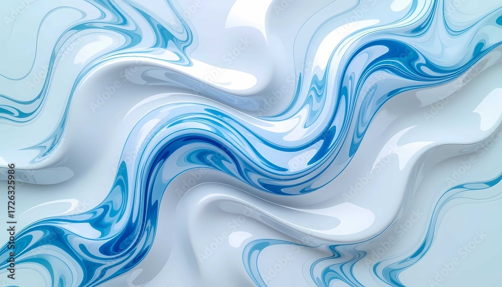Fototapeta premium Elegant marble texture with smooth glossy surface, modern blue abstract art background design