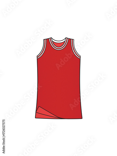 Red Basketball Jersey Vector Illustration