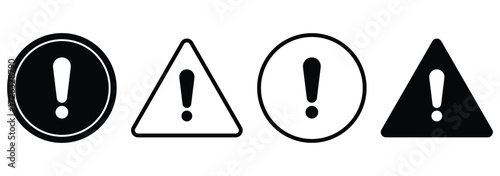 Warning attention icons. Attention caution sign warning symbol icon set danger Exclamation mark signs. Warning icons. Caution alarm sign set. Basic vector symbol illustration. eps 10