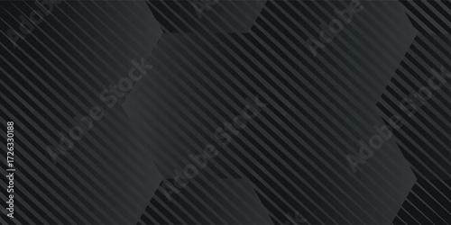 perfect black dynamic diagonal parallel slanted lines with hexagon geometric pattern. illustration