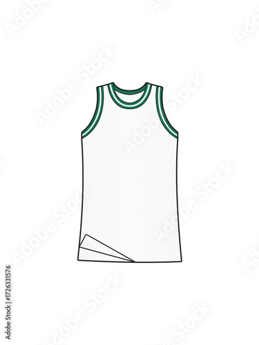 White and green stips basketball jersey vector illustration