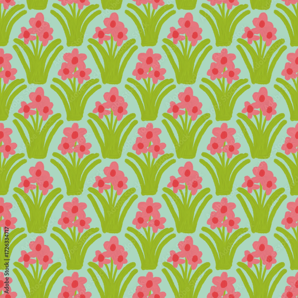 Fototapeta premium vector seamless pattern geometrical floral
