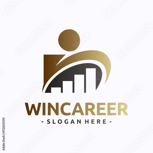 Career step logo template design. Leadership logo. Growth and success concept.
