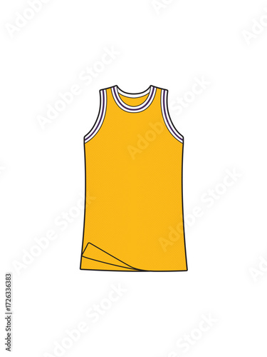Yellow basketball jersey vector illustration