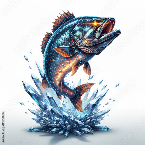 bass fish artwork 3d digital illustration