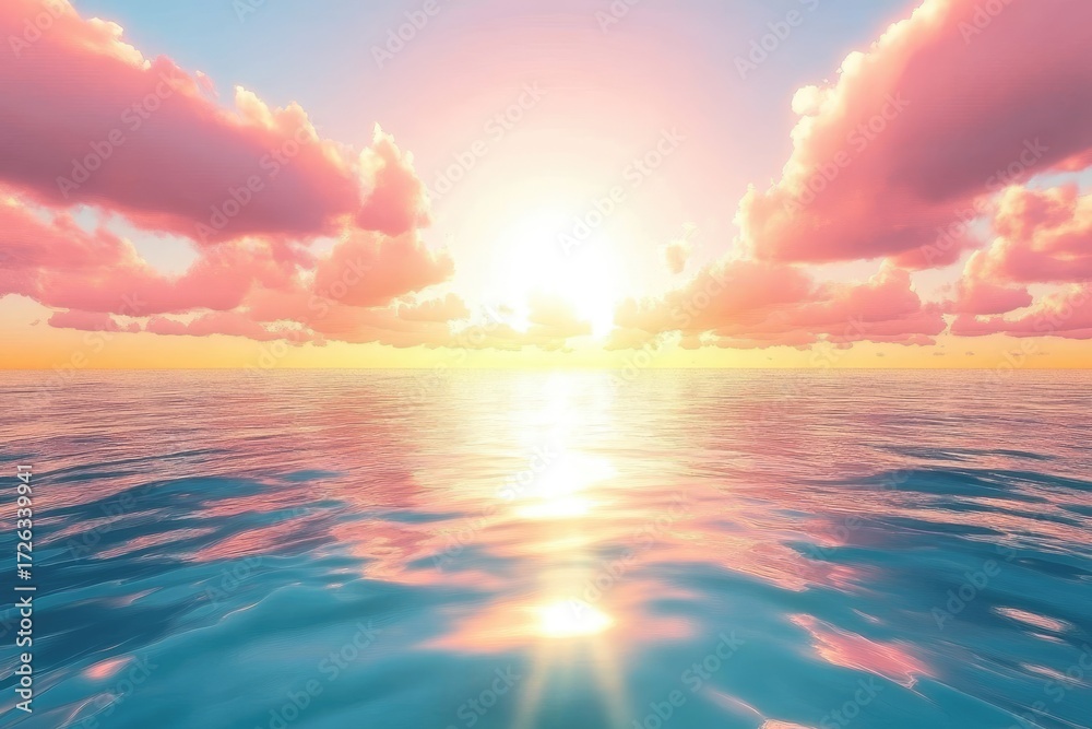 Obraz premium Pastel sunset over calm ocean