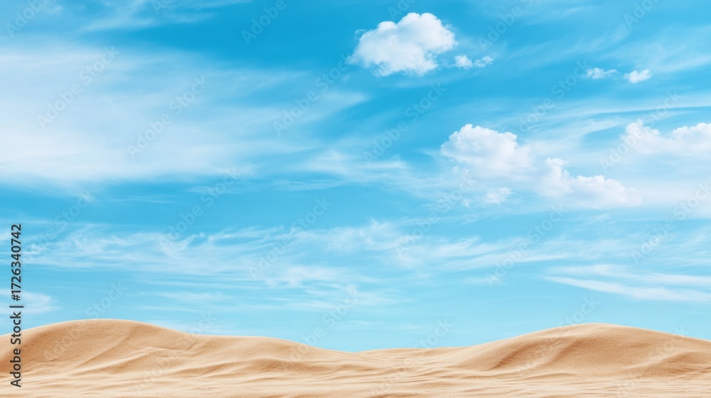 Fototapeta premium Sandy arch silhouette against vibrant blue midday sky, strong contrast in tones