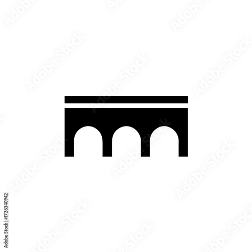 Simple Arch Bridge or Aqueduct Icon