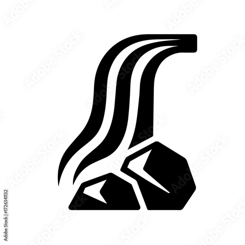 Waterfall and Rocks Icon