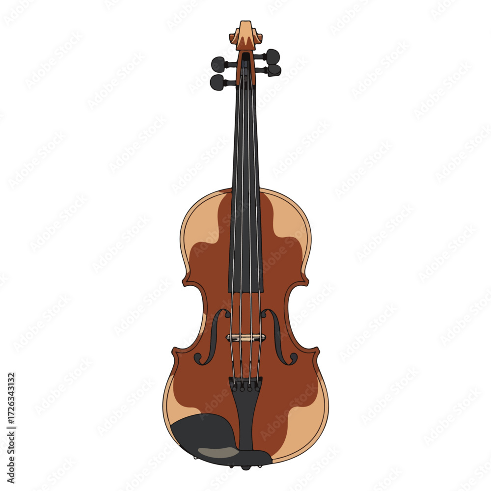 Obraz premium Illustration of Classic Musical Violin Instrument