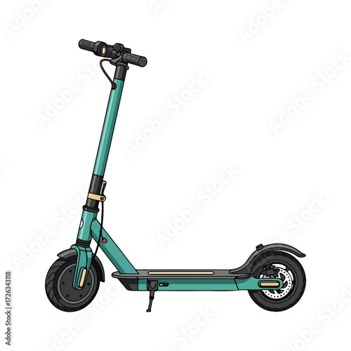 Illustration of an Electric Scooter in Teal
