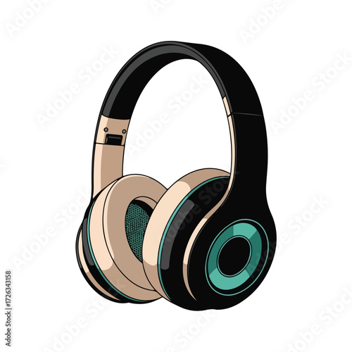 Illustration of Modern Wireless Headphones Vector