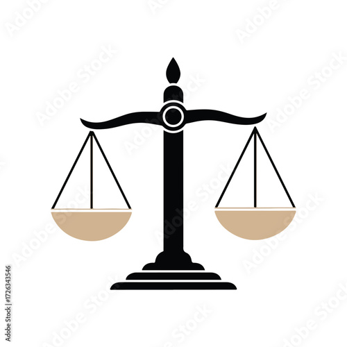 Scales of Justice Simple Vector Illustration