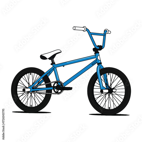 Vector Illustration of Isolated Blue Bmx Bike