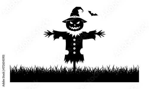 Spooky Scarecrow Halloween Scene