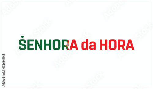 I love Senhora da Hora, Typographic design of I love Senhora da Hora on a white background, Flag typography of Senhora da Hora with heart, Vector design of I love Portugal