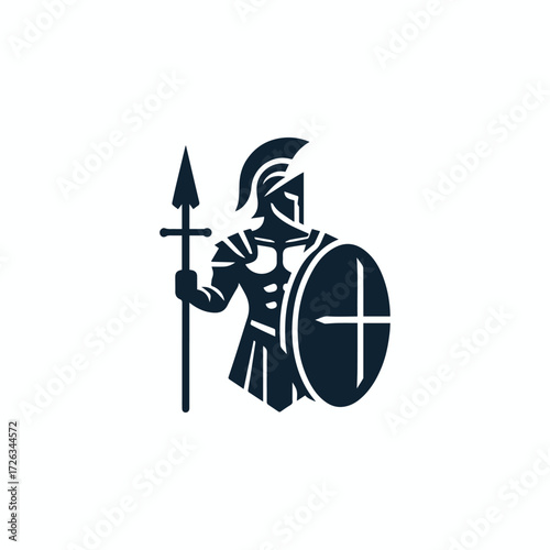 Gladiator in war logo