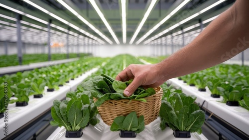 Wallpaper Mural Hydroponic lettuce harvest in a modern greenhouse. Torontodigital.ca