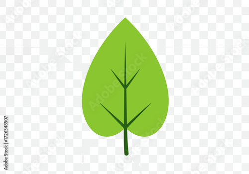 Simple green leaf icon symbolizing nature and ecology