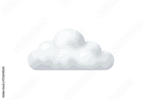 Simple cartoon weather icon of a single puffy white cloud