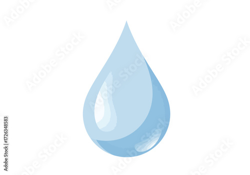 Clean, sparkling blue water droplet, a symbol of life's purity